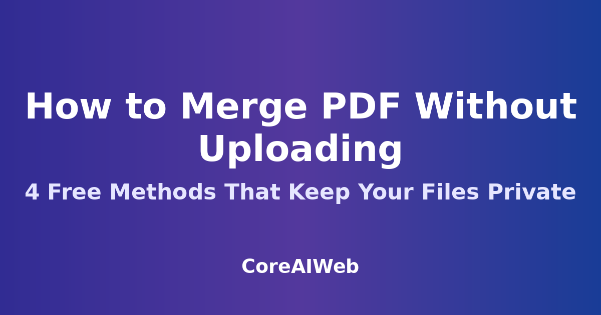 How to merge PDF without uploading — free no-upload PDF merger