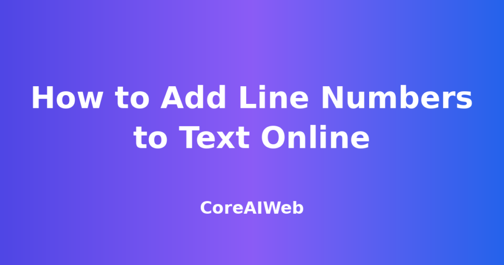 how to add line numbers to text online
